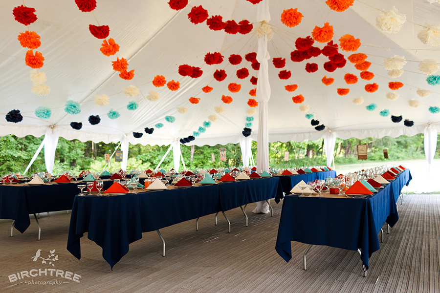 orange and blue wedding ideas